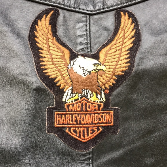 The Leather Shop Vest with Harley Patches - Picture 4 of 5